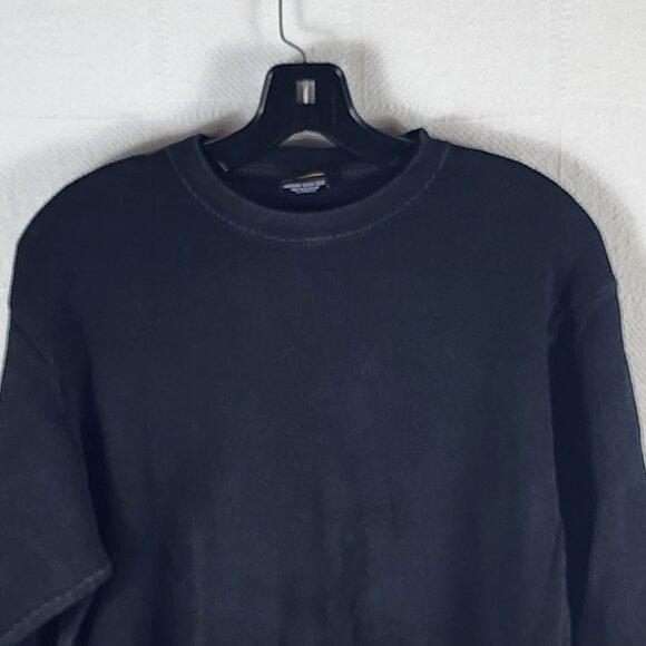 Gemrock Heavy Weight Black Cotton Waffle Knit LS Crew Neck Thermal Shirt Sz 2XL - Picture 2 of 16